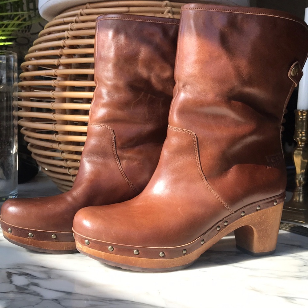 Ugg Leather Lynnea Clog Boots